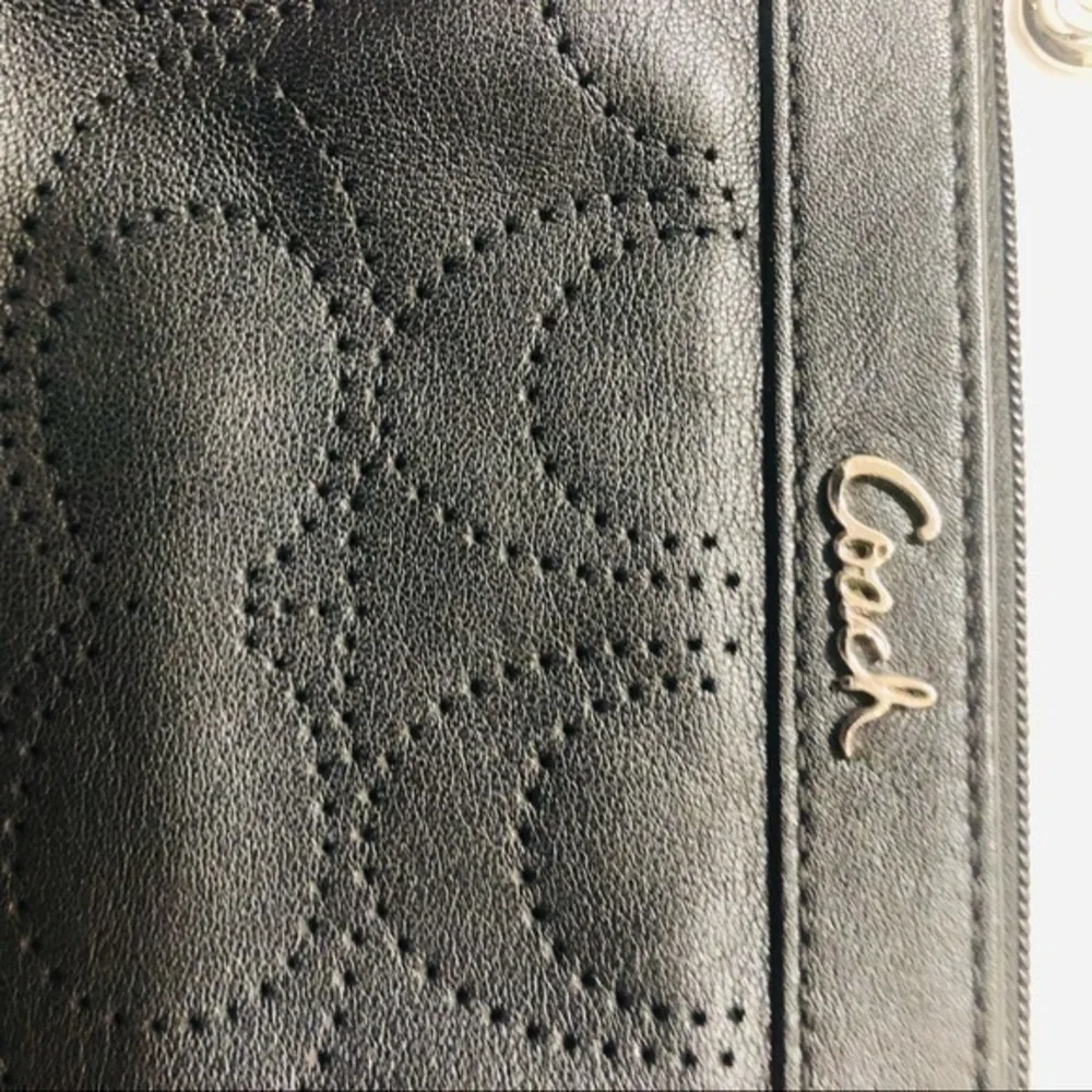 Coach signature perforated c wristlet bag